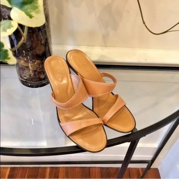 AUTHENTIC TODS TOD BROWN TAN SLIDES SANDALS 9 1/2 - Picture 8 of 8